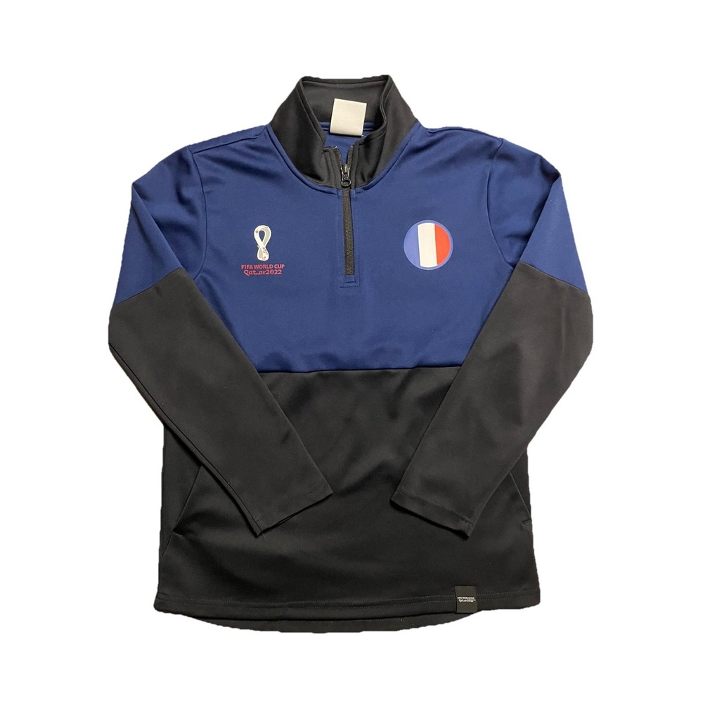 FIFA World Cup France National Team Quarter Zip Sweater Kids M 10-12